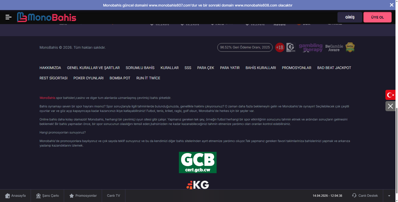 Monobahis Türkiye'nin En Büyük Bahis Sitesi