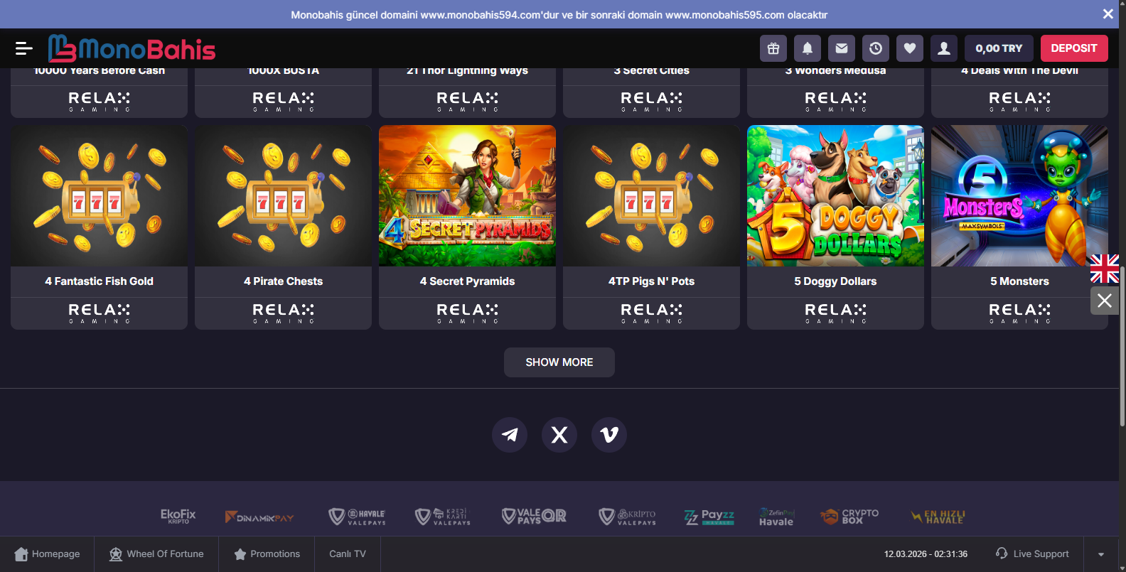 Monobahis Yüksek Limitli Oyunlar